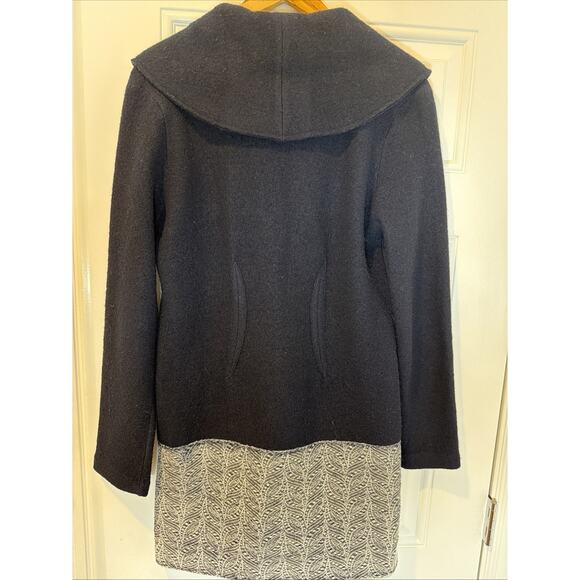 Anthropologie Angel Of The North S Boiled Wool Lace Trim Jacket Snap Shawl Neck - Picture 4 of 6